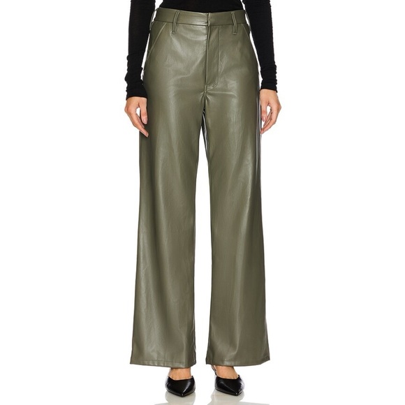 NWT MOTHER The Sk8er Prep Sneak Faux Leather Pants Cinder Block -Wax On, Wax Off - Picture 1 of 16